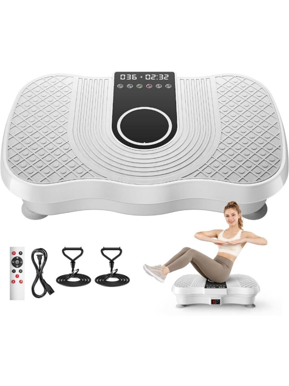 Vibration Plate Exercise Machine 450lbs Capacity Full Body Shaker Platform